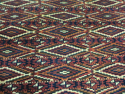 Bokhara Rug Antique Handmade In Russia Turkoman Yamud Wool 47x93