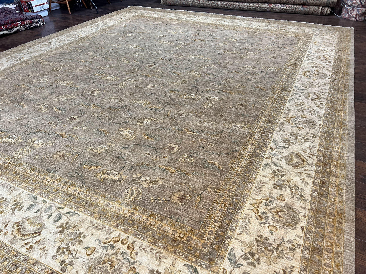 Pak Persian Rug 12x15, Wool Hand Knotted Oriental Floral Carpet, Signed by Master Weaver, 12x15 Large Palace Size Rug