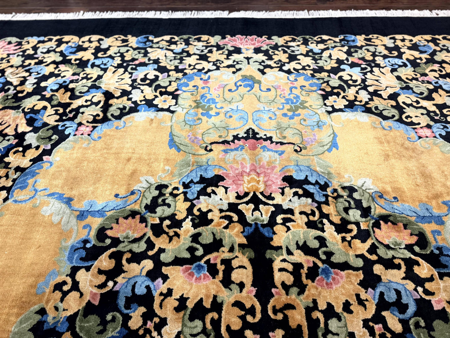 Peking Rug Antique Chinese Hand Knotted Wool Palace Size Oriental Carpet