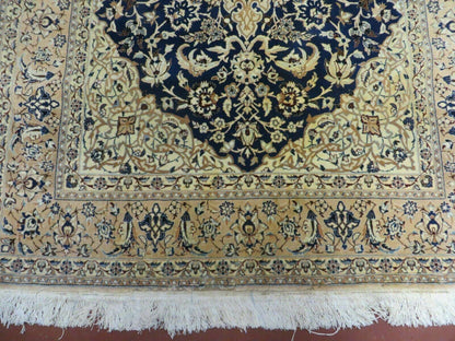 Hand Knotted Wool Silk Rug Floral Oriental 4x6