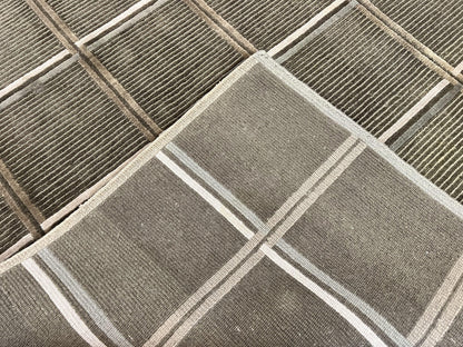 Tibetan Rug 4x6 Handmade Green Wool Area Rug With Panel Design Modern Contemporary