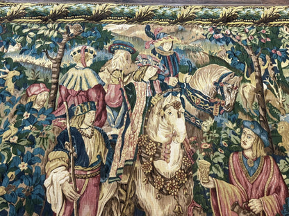 Vintage European Tapestry 5.5 x 8, The Royal Hunt