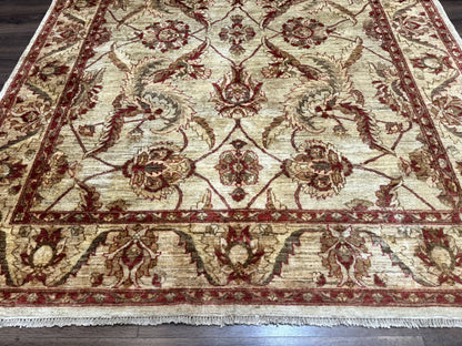 Indian Mahal Rug 7x9 Wool Handmade Area Rug