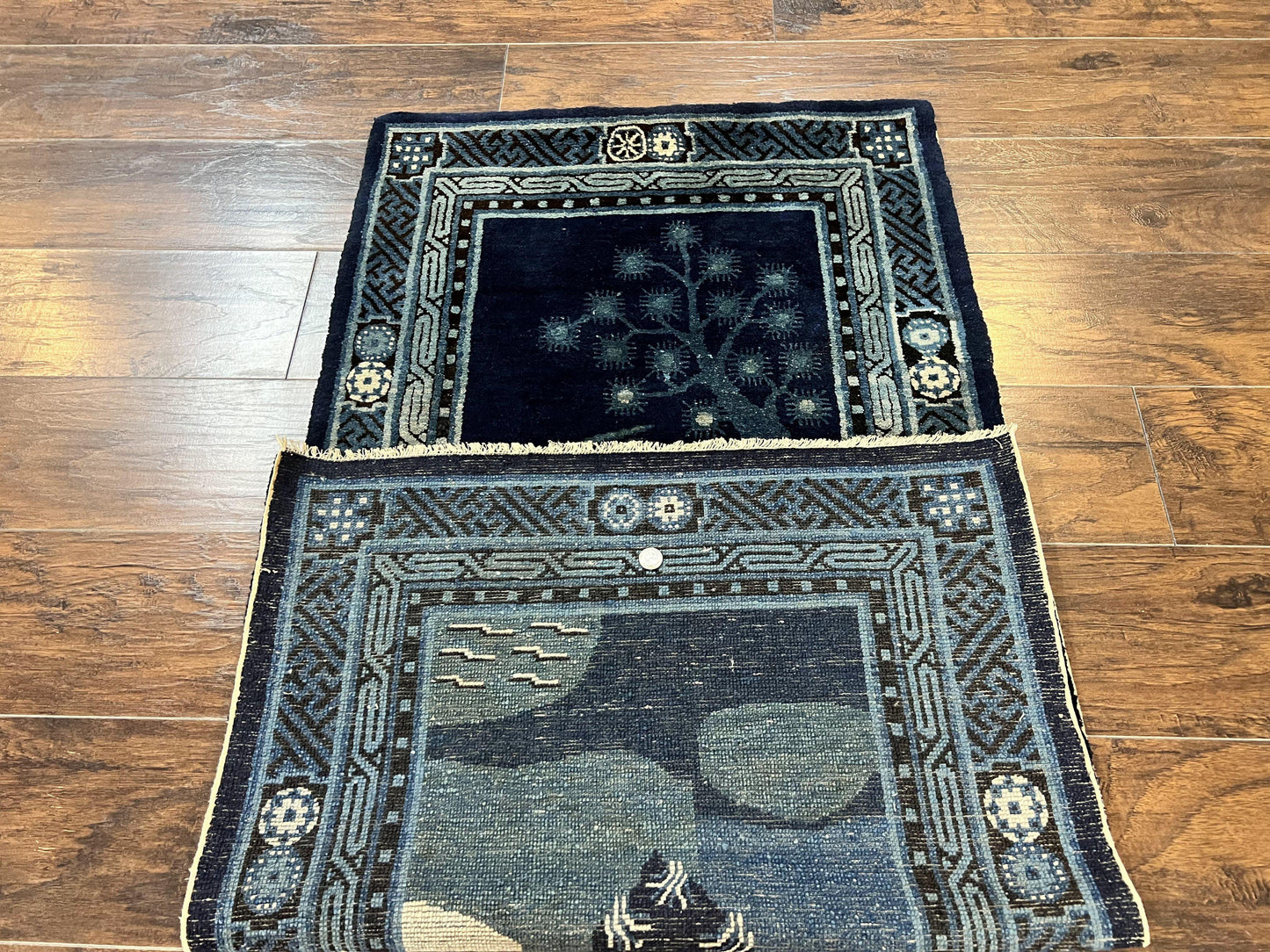 Antique Chinese Peking Rug 3x5 Handmade Wool Oriental Carpet With Deer And Birds