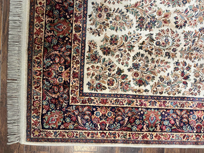 Karastan Rug 8' 8" x 12', Ivory Sarouk #760, Original Karastan Carpet 700 Series, Wool Karastan Area Rug, USA Made, Large Karastan w/ Label