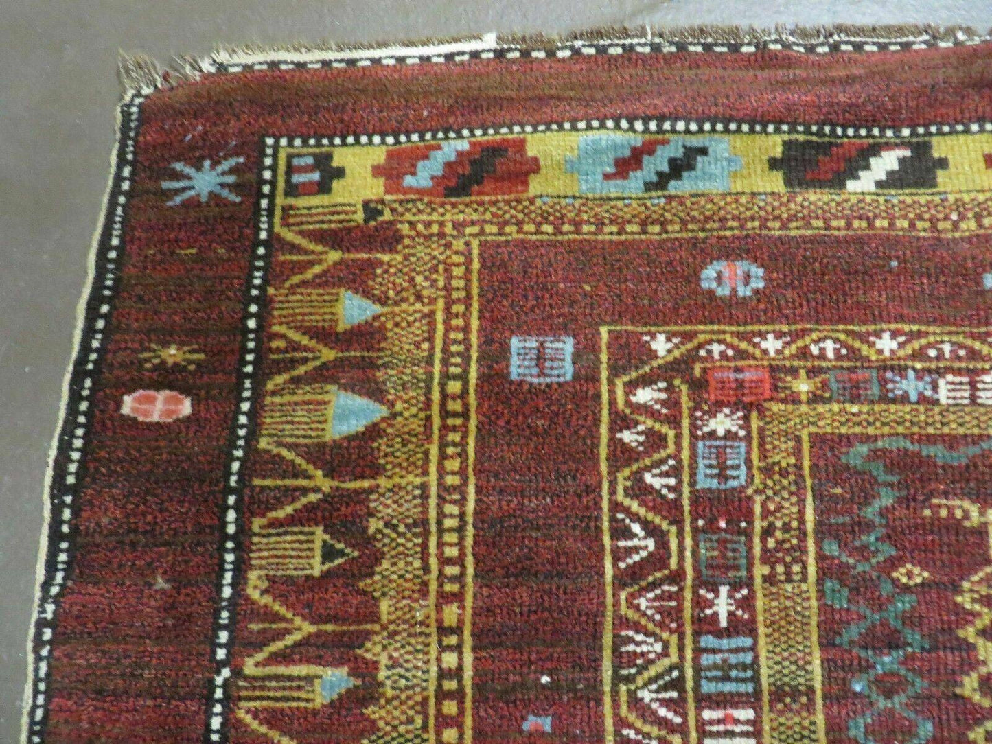 Antique Caucasian Shirvan Wool Rug 52x68 Handmade Colorful Armenian Rug