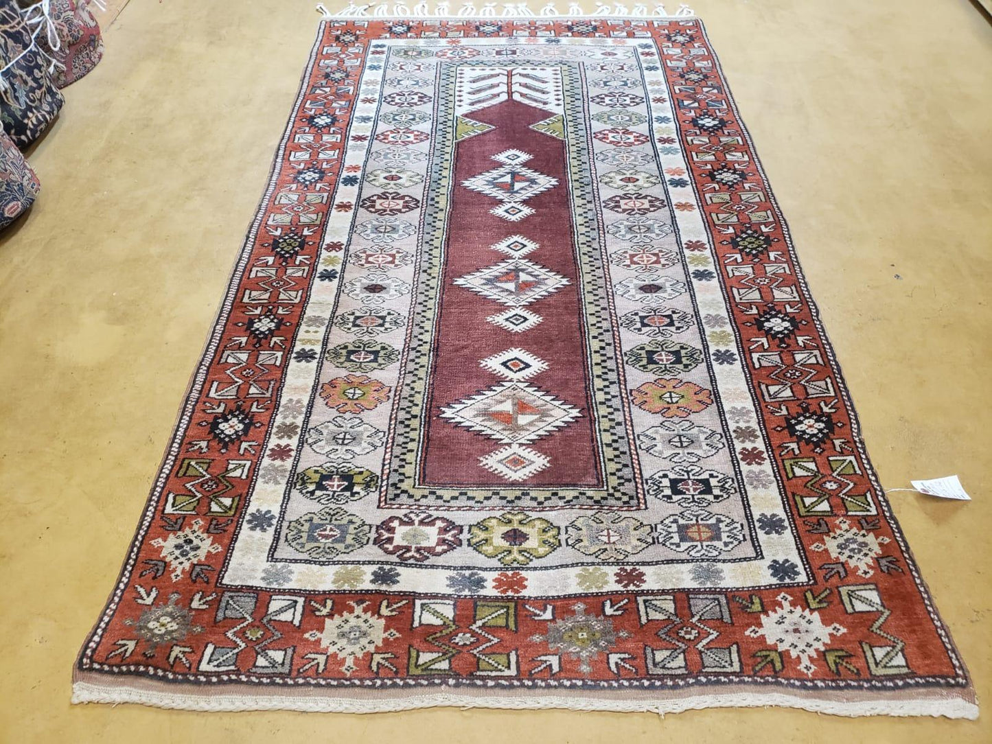Turkish Rug Hand Knotted Wool 4 Ft 4 In By 7 Ft 6 In Vintage Oriental Tribal Talesh