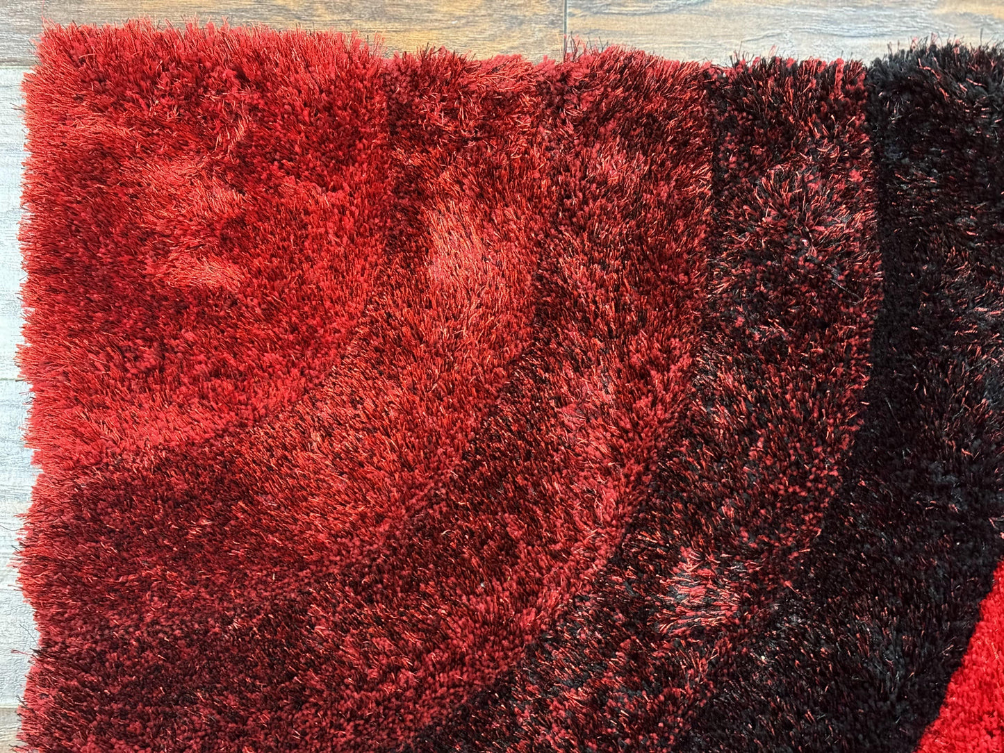 Red And Black Wool Shag Rug 5x7 Pair A Modern Area Decor For Living Rooms