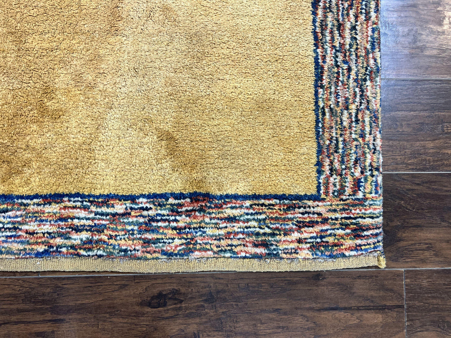 Indo Gabbeh Rug 3.7 x 5 Handmade Wool Tribal Boho Carpet Decor