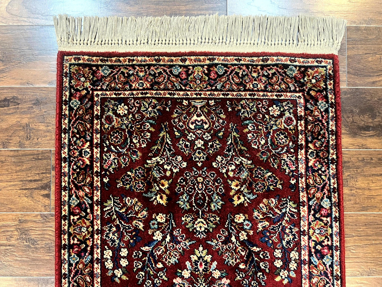 Karastan Rug 3x5 Red Sarouk 785 Vintage Wool Pile Carpet Original 700 Series