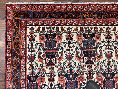 Persian Afshar Rug 6x8 Hand Knotted Wool Vintage Carpet With Floral Allover Motifs