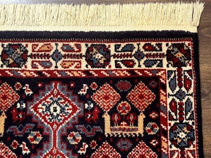 Karastan Yuruk Wool Rug 3x4 Tribal Geometric Navy Blue Area Rug