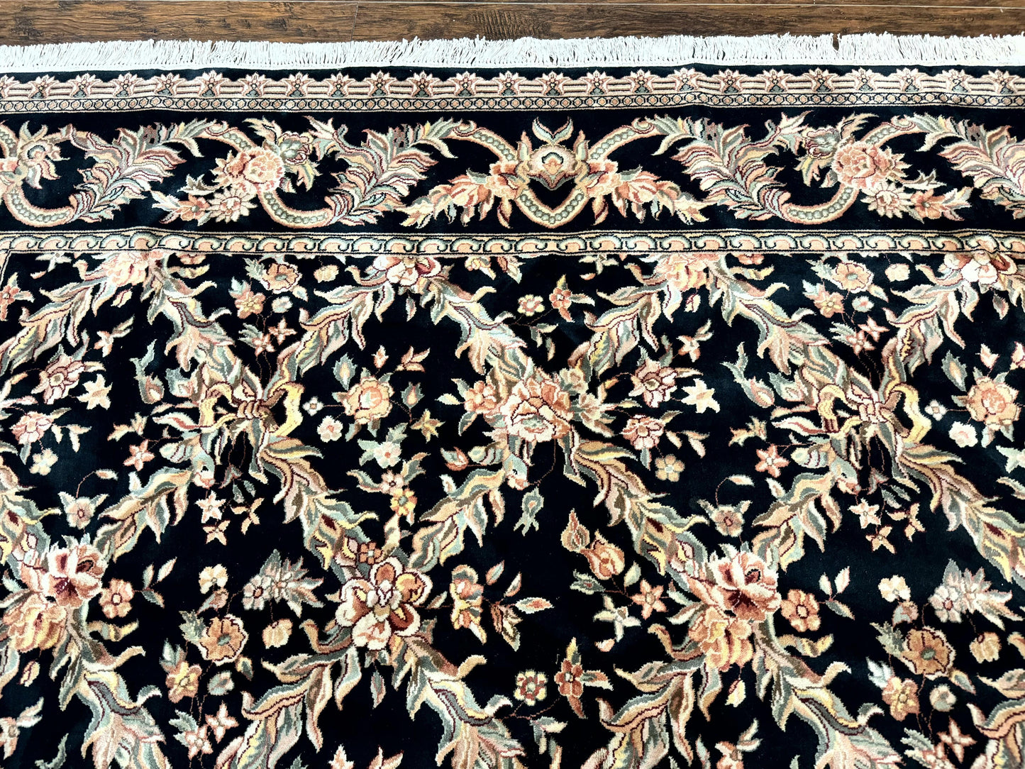 Persian Rug 8x10 Black Handmade Wool Hand Knotted Area Rug