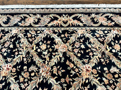 Persian Rug 8x10 Black Handmade Wool Hand Knotted Area Rug