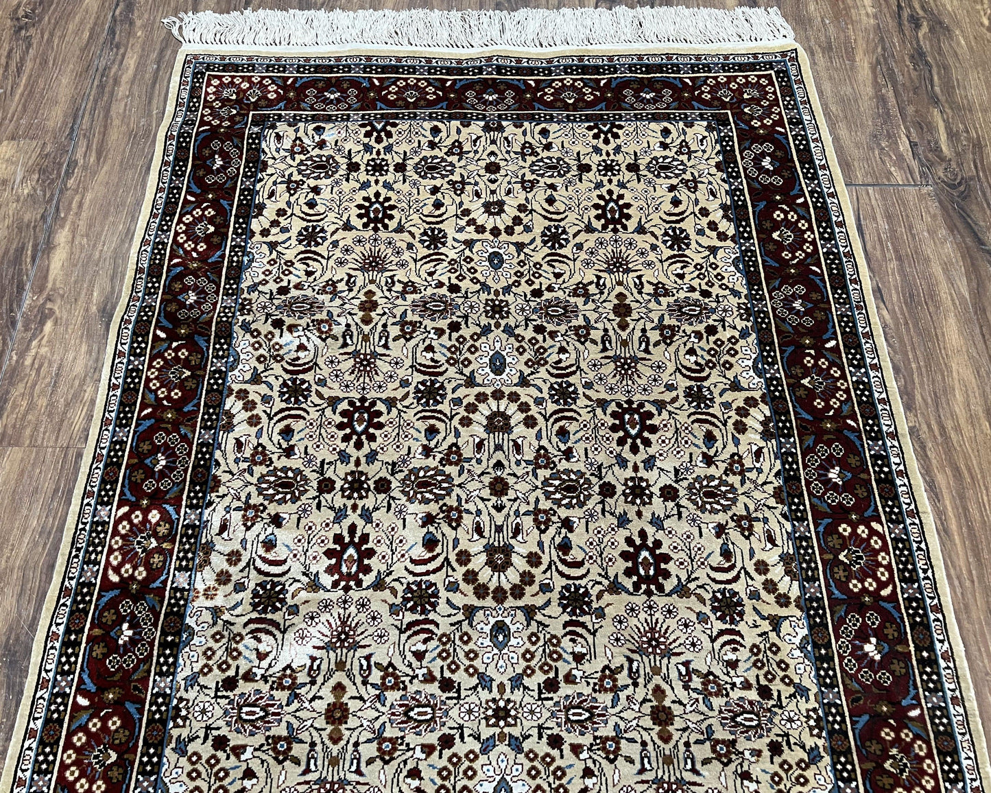 Sino Persian Silk Rug 3x5 Handmade Vintage Silk Carpet With Allover Motif