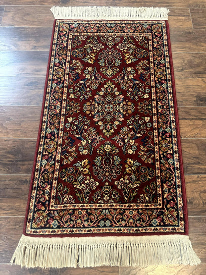 Karastan Rug Red Sarouk Wool Pile 2.6x4 Vintage 700 Series Number 785