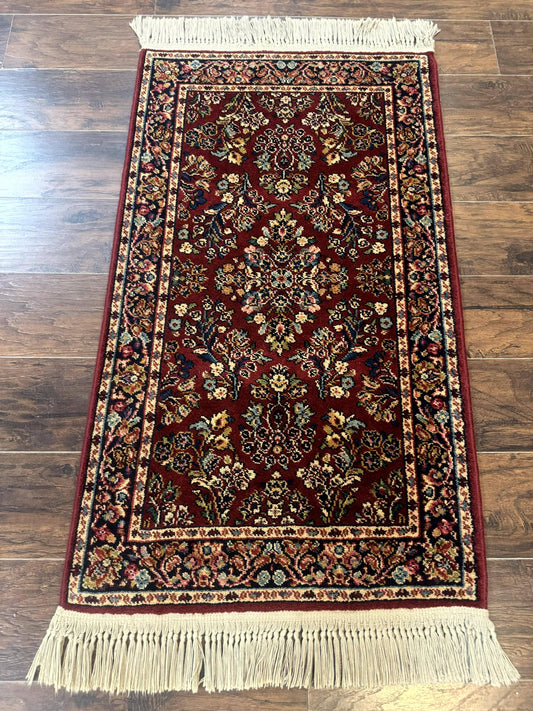 Karastan Rug Red Sarouk Wool Pile 2.6x4 Vintage 700 Series Number 785