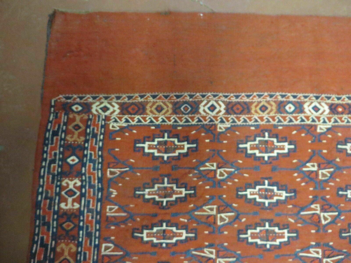 Antique Yamud Turkoman Handmade Rug Pillow Cover Diamond Flat Weave 32x44