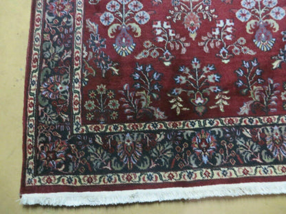 Jaipur Floral Oriental Wool Rug Vintage Handmade Indian 4 By 6 Rug