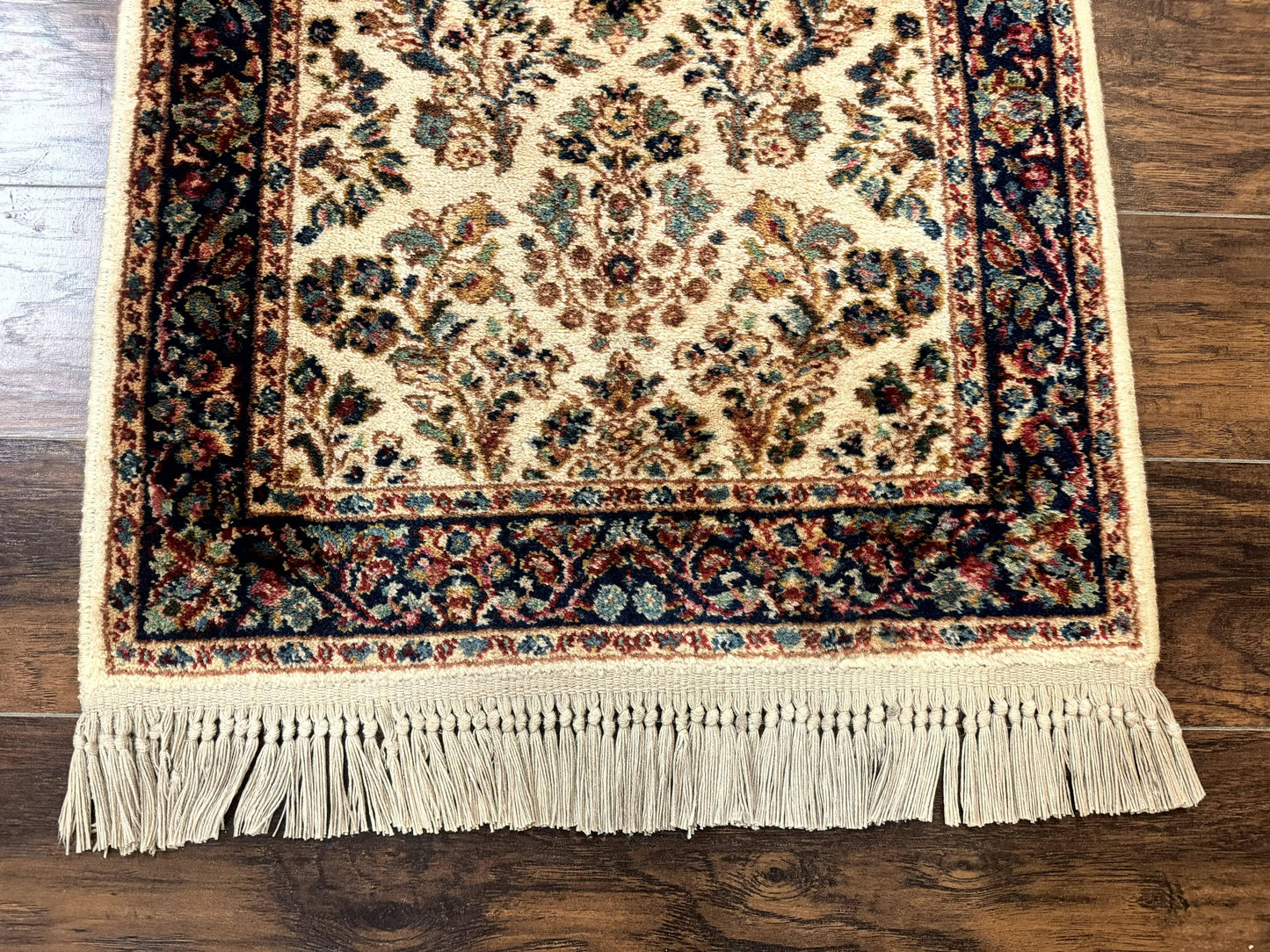 Karastan Rug 2.6 x 4, Karastan Ivory Sarouk #760, Vintage Wool Pile Small Karastan Carpet, Original Collection 700 Series Discontinued
