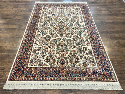 Karastan Rug Ivory Sarouk 5.9 x 9 Wool Vintage Original 700 Series