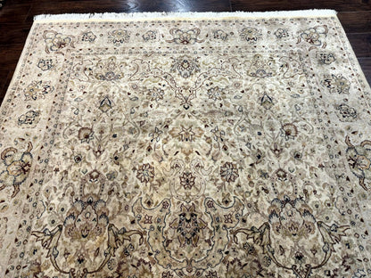 Persian Rug Handmade Wool 6x9 Floral Beige