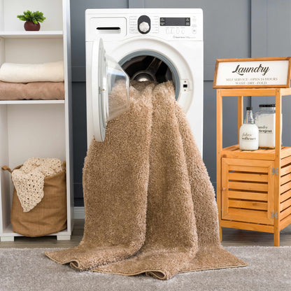 Judy Brown Washable Area Rug - Stylish Durable Easy to Clean