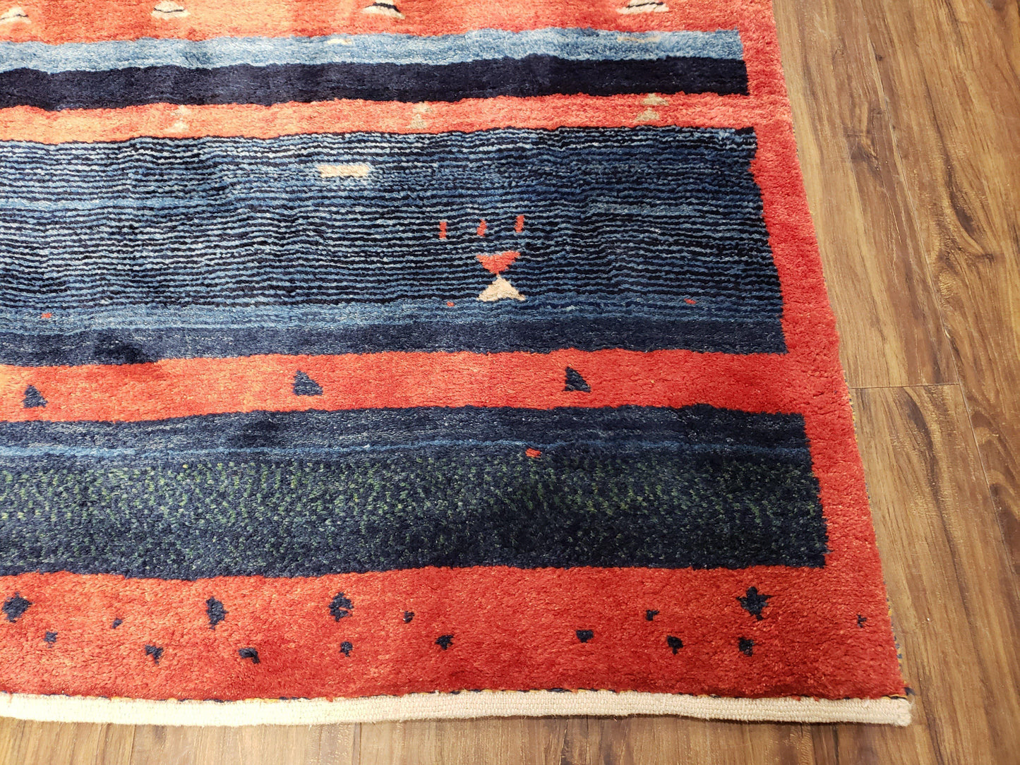 Colorful Persian Gabbeh Rug 4x6, Soft Pile, Colorful Rug, Handmade Hand Knotted Wool Carpet, Home Office Rug, Area Rug for Bedroom 4 x 6 ft