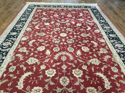 Vintage Oriental Floral Handmade Wool Rug 6x9 Red Vegetable Dyes
