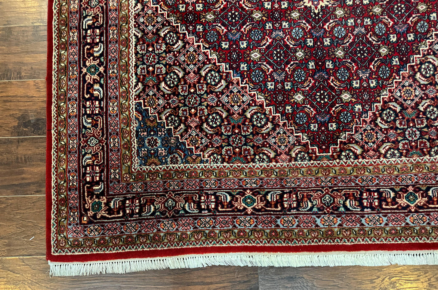 Indo Persian Bidjar Rug 6x9, Vintage Wool Handmade Carpet