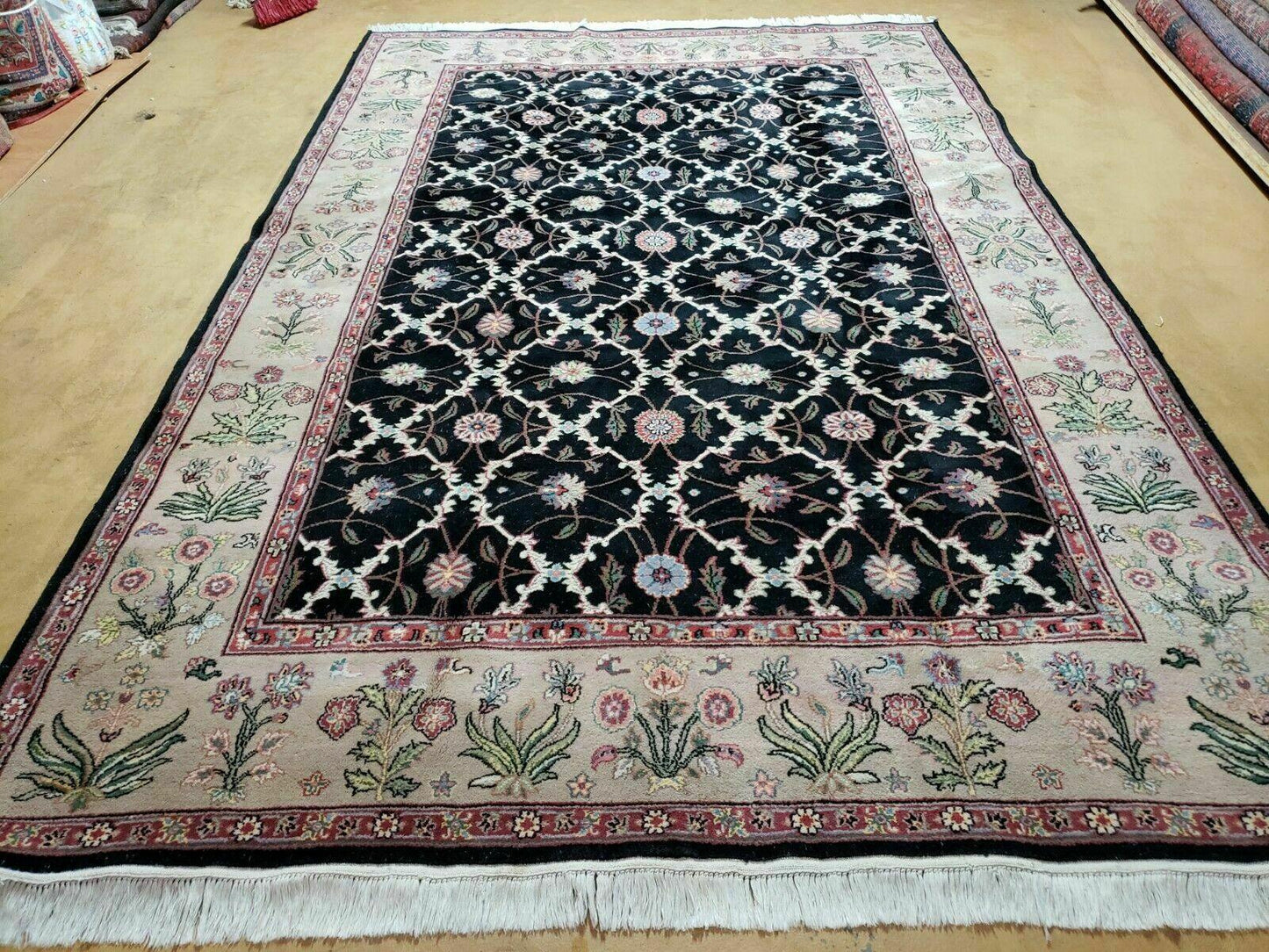 Handmade Wool Rug 6x9 Floral Oriental Hand Knotted Made In India