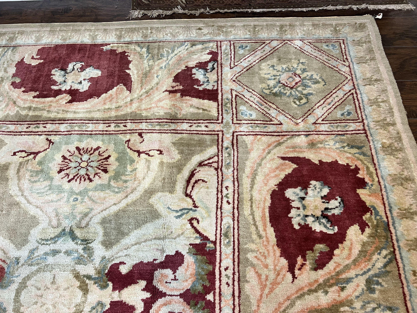 Large Egyptian Oushak Rug 12x21, Wool Handmade Vintage Carpet, Allover Pattern, Oversized 12 x 21 ft Traditional Rug