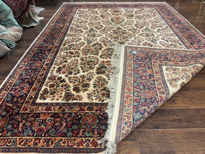 Karastan Ivory Sarouk Rug 8.8 x 12 Wool Pile Vintage 700 Series