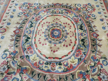 Aubusson Rug Vintage Handmade Wool 8x10