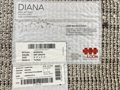 Shag Rug 5x8 Modern Moroccan Style Area Rug Off White And Black