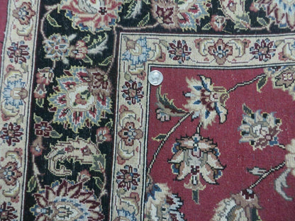 Handmade Wool Silk Rug Vintage Floral Oriental 6x9 Allover Design