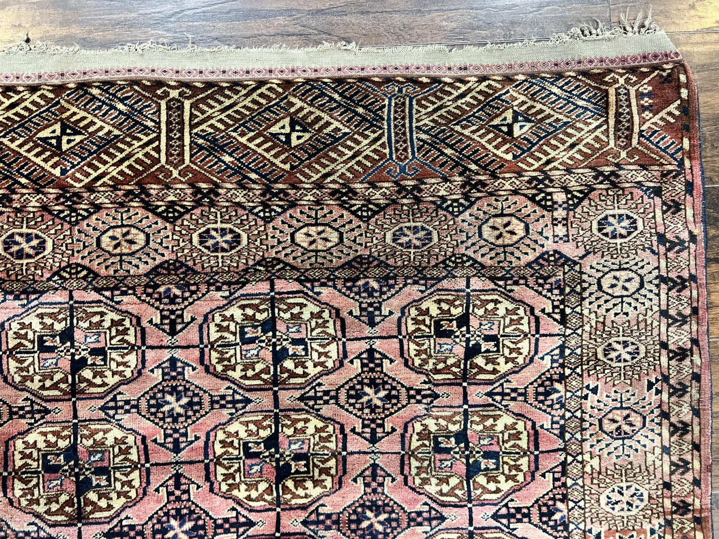 Persian Turkoman Rug 4x6 Hand Knotted Wool Bokhara Carpet