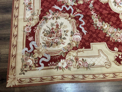 Aubusson Rug 8x11 Needlepoint Carpet Vintage French European Design