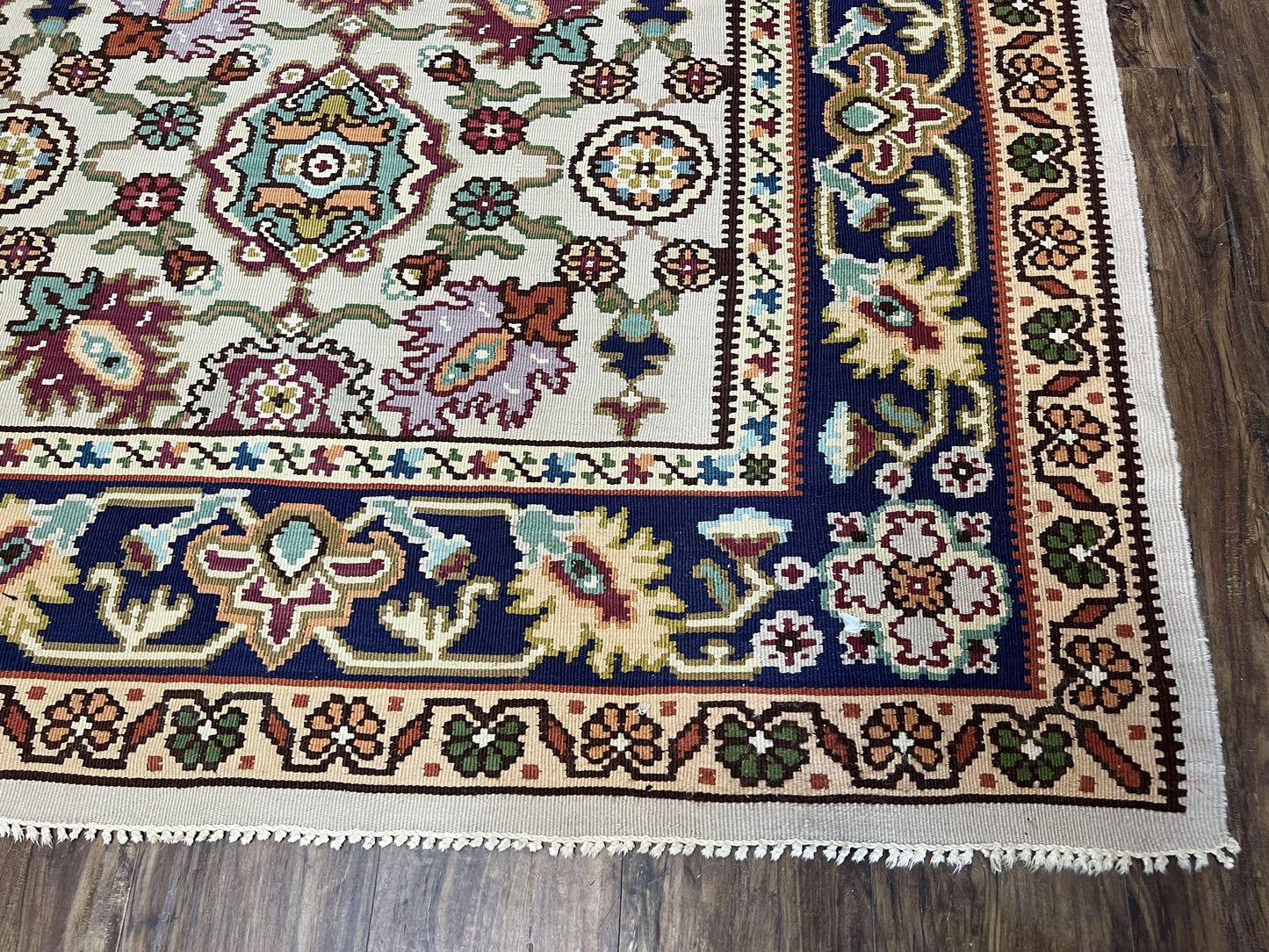 Antique Turkish Kilim Rug 7x10 Hand Woven Wool Flatweave Vintage Carpet