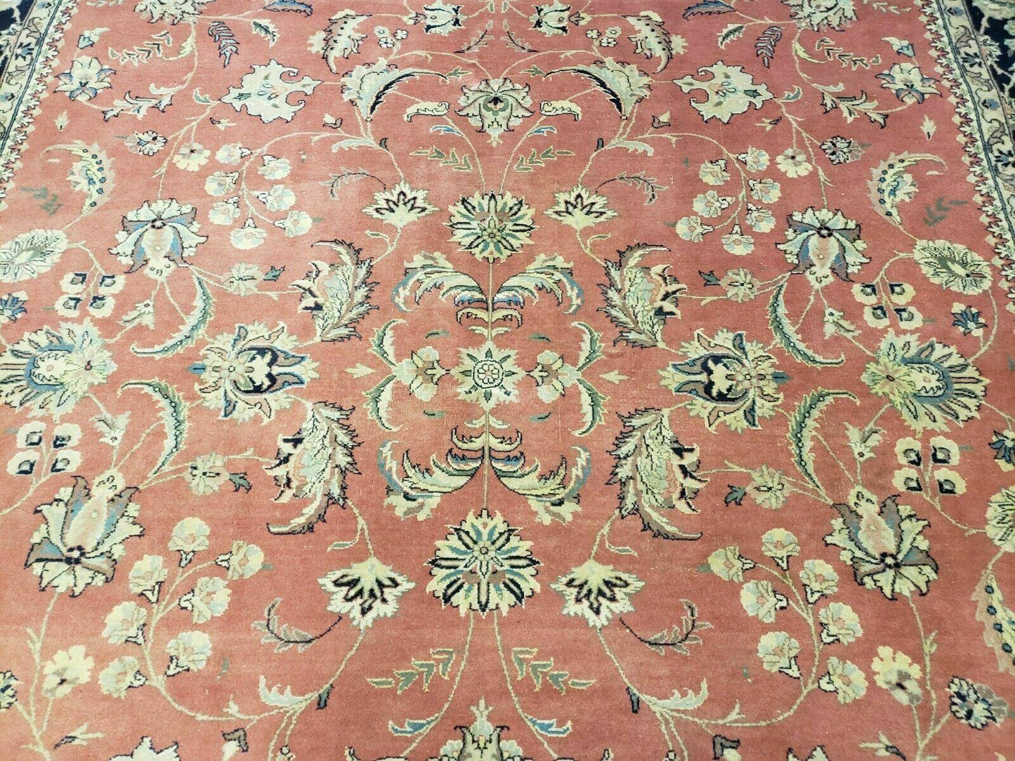 Vintage Oriental Floral Handmade Wool Rug 6x9 Feet With Vegetable Dyes Red