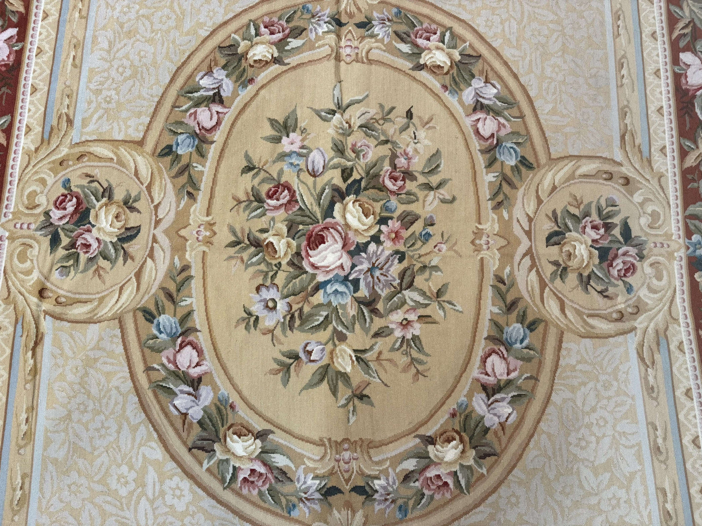 Needlepoint Rug 8x10 Aubusson Savonnerie European Floral Elegant Handwoven Wool Carpet