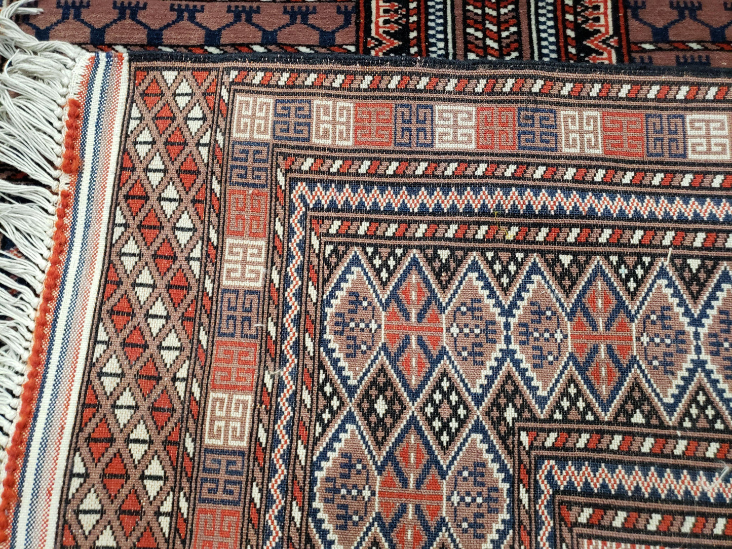 Vintage Turkoman Bokhara Rug 4x6, Four Seasons Pakistan Bukhara Turkmen Engsi Yamud Carpet, Fine Tribal Rug, Wool, Hand-Knotted, Brown, Nice