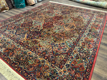 Karastan Kirman Multicolor Wool Rug 8.8 x 10.6 Ft Original 700 Series