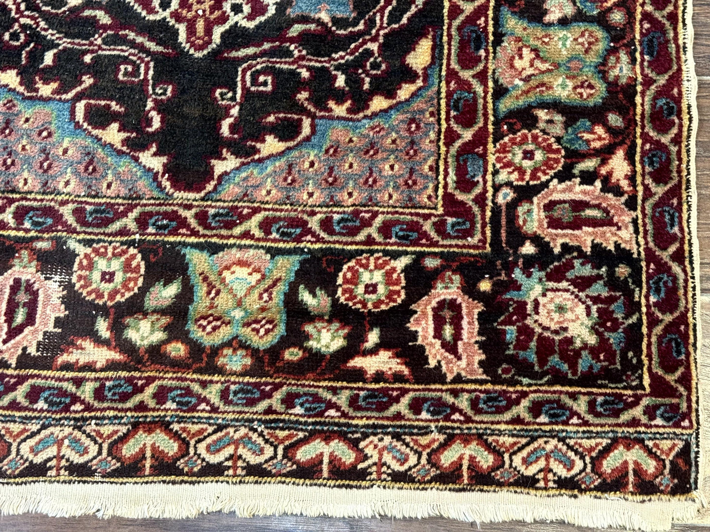Antique Turkish Rug 4x6 Hand Knotted Wool Area Rug Unique Rare Carpet