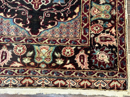 Antique Turkish Rug 4x6 Hand Knotted Wool Area Rug Unique Rare Carpet