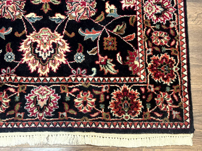 Indo Persian Sarouk Rug 3x5, Black Traditional Oriental Carpet