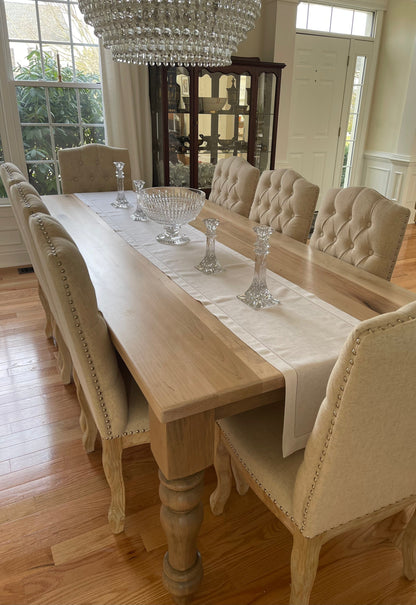 Victorian Spindle Leg Dining Table Handcrafted From Kiln Dried Maple With Custom Thick Legs