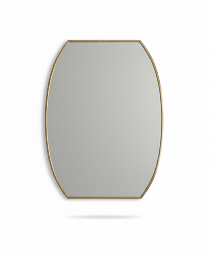 Luxe Contour Rectangle Brass Mirror – Handmade Modern Mirror