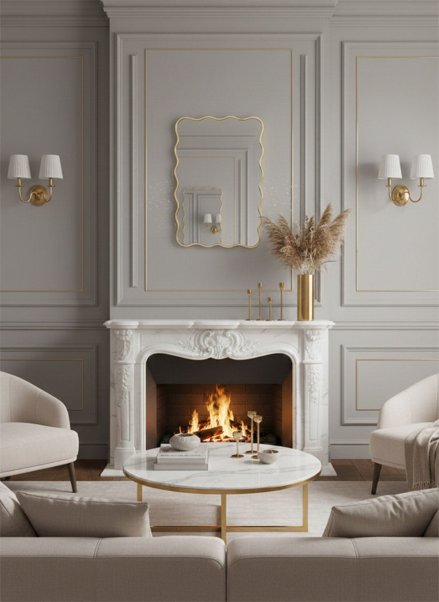 Espejo ondulado negro - Espejo rectangular ondulado