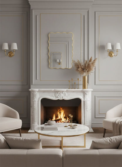 Espejo ondulado negro - Espejo rectangular ondulado